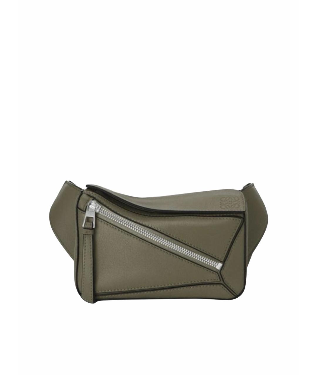 LOEWE Зеленая кожаная поясная сумка, фото 7