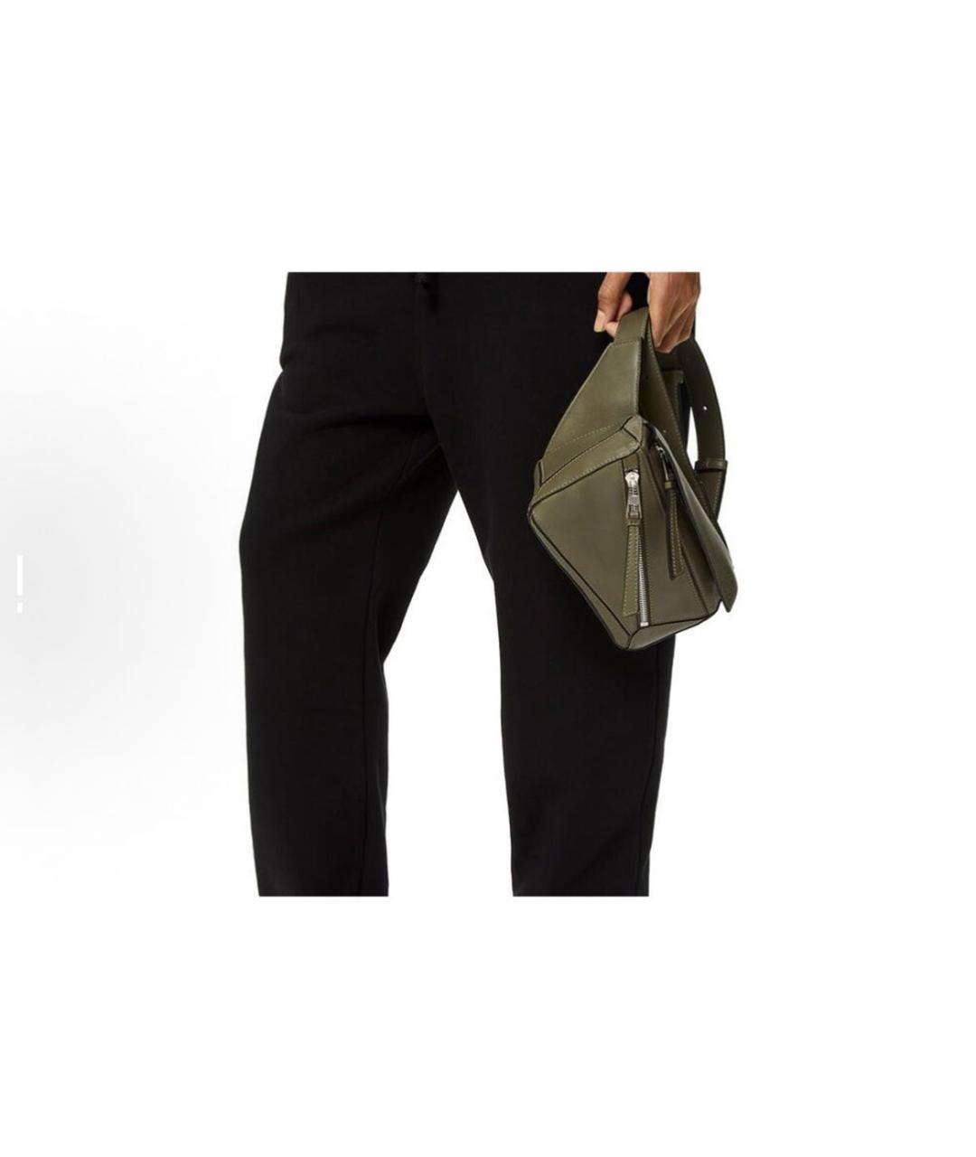 LOEWE Зеленая кожаная поясная сумка, фото 6