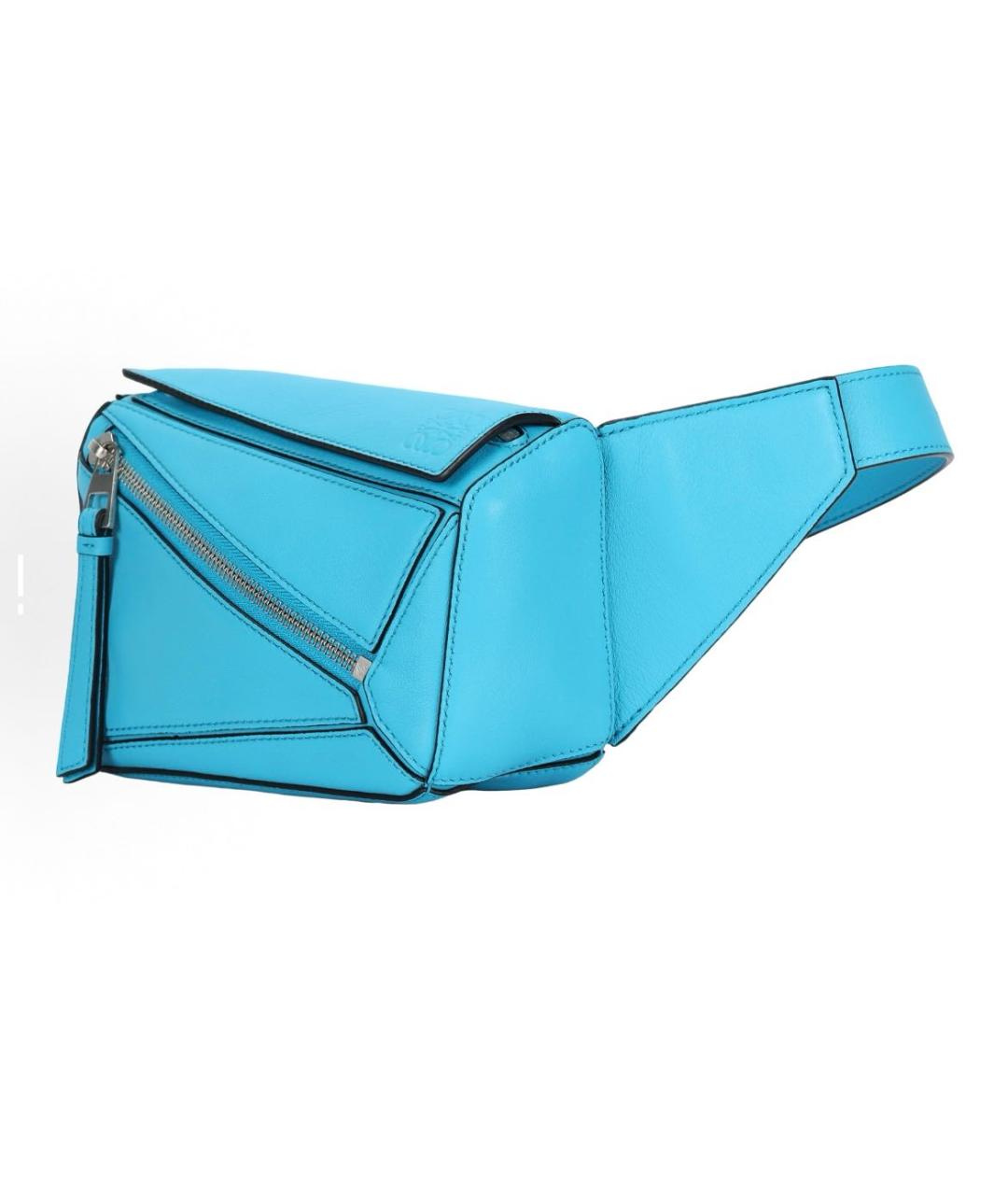 LOEWE Голубая кожаная поясная сумка, фото 2