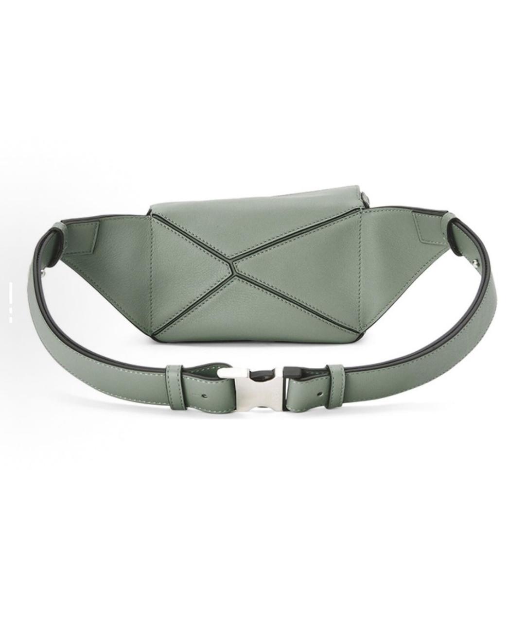 LOEWE Зеленая кожаная поясная сумка, фото 4