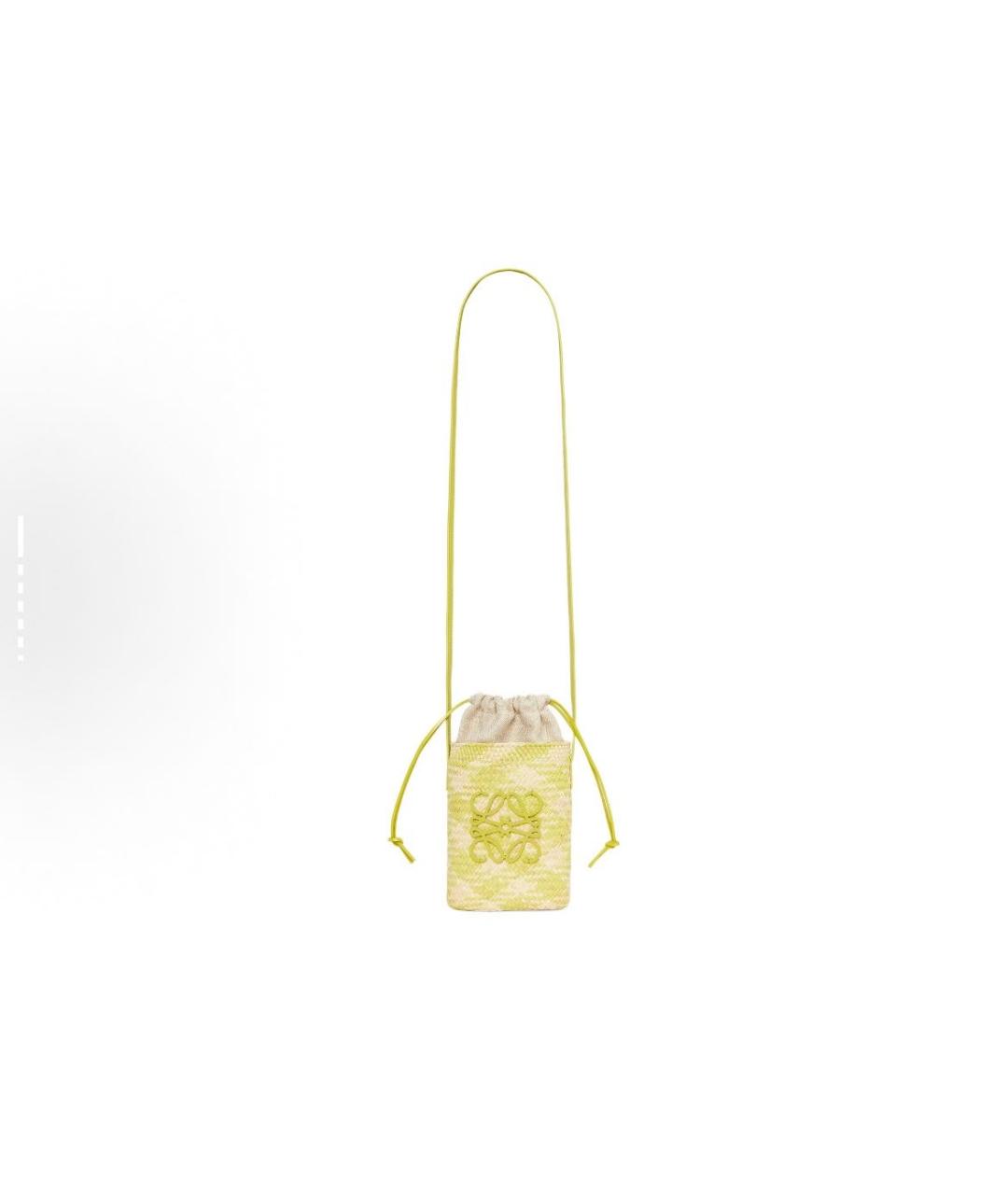 LOEWE Салатовая пелетеная сумка через плечо, фото 2