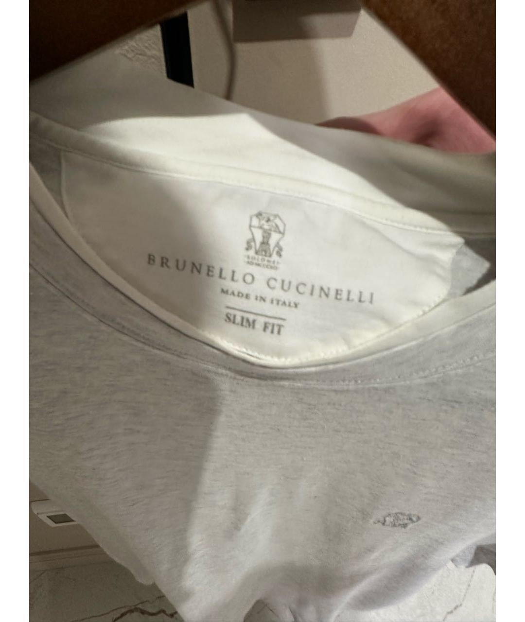 BRUNELLO CUCINELLI Серая хлопковая футболка, фото 3
