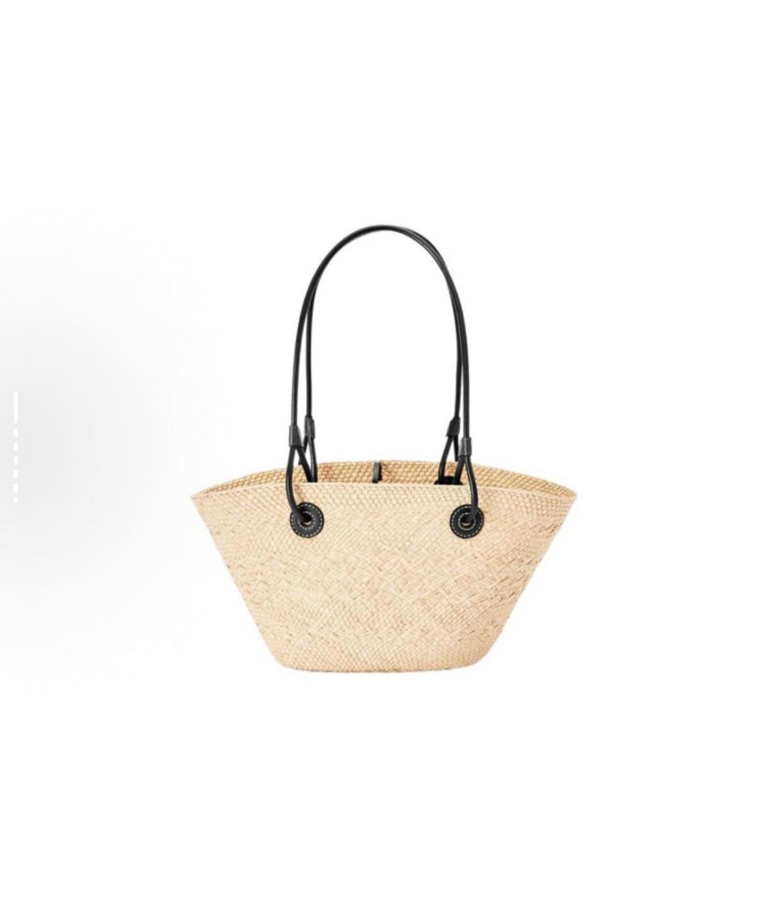LOEWE Черная пелетеная пляжная сумка, фото 4