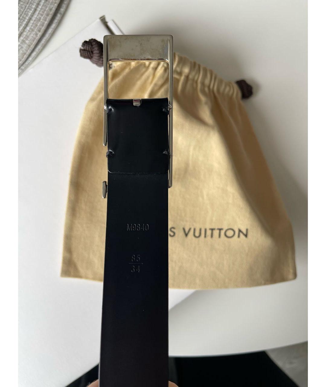 LOUIS VUITTON Черный кожаный ремень, фото 2