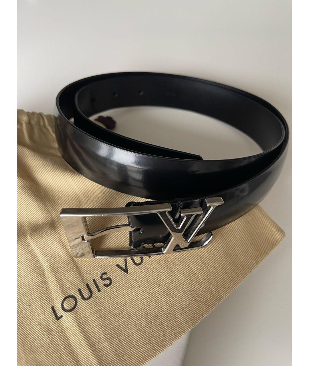 LOUIS VUITTON Черный кожаный ремень, фото 5