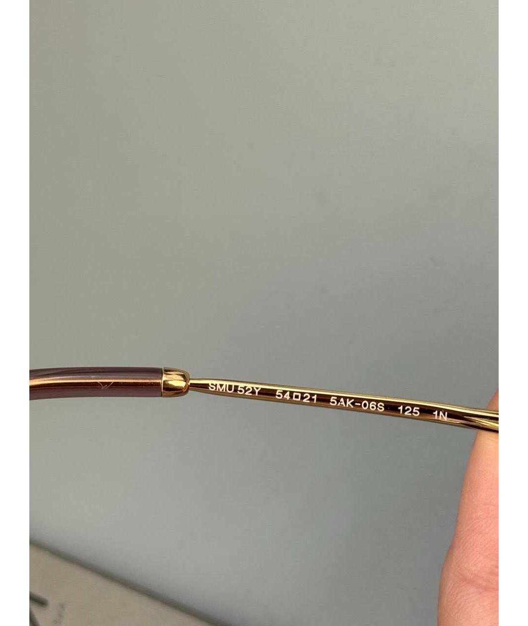MIU MIU Золотые металлические солнцезащитные очки, фото 4