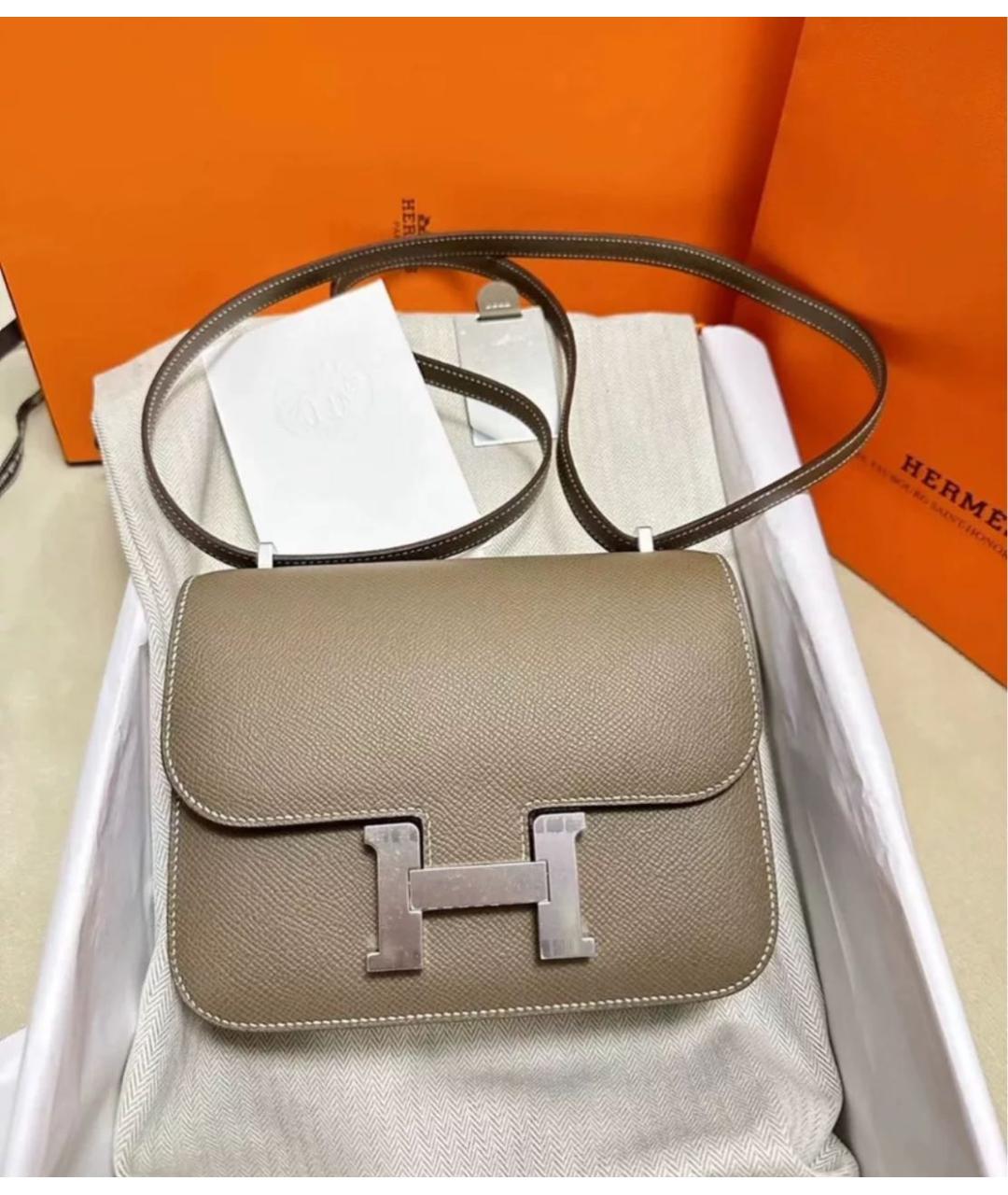 HERMES Коричневая кожаная сумка через плечо, фото 3