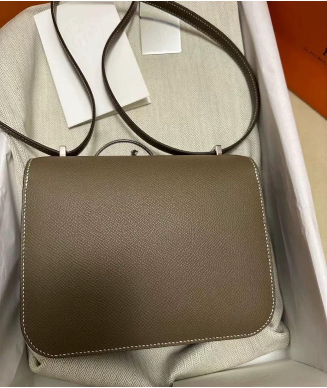 HERMES Коричневая кожаная сумка через плечо, фото 2