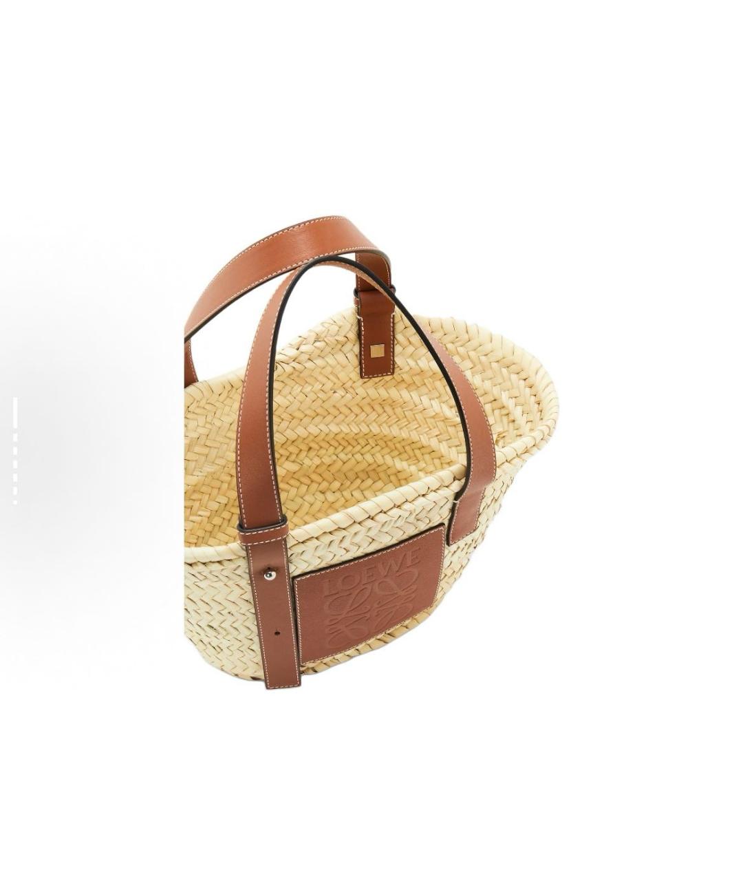 LOEWE Коричневая пелетеная пляжная сумка, фото 5