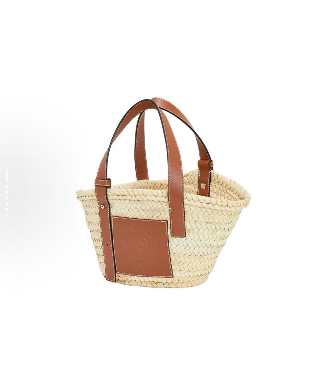 LOEWE Коричневая пелетеная пляжная сумка, фото 2