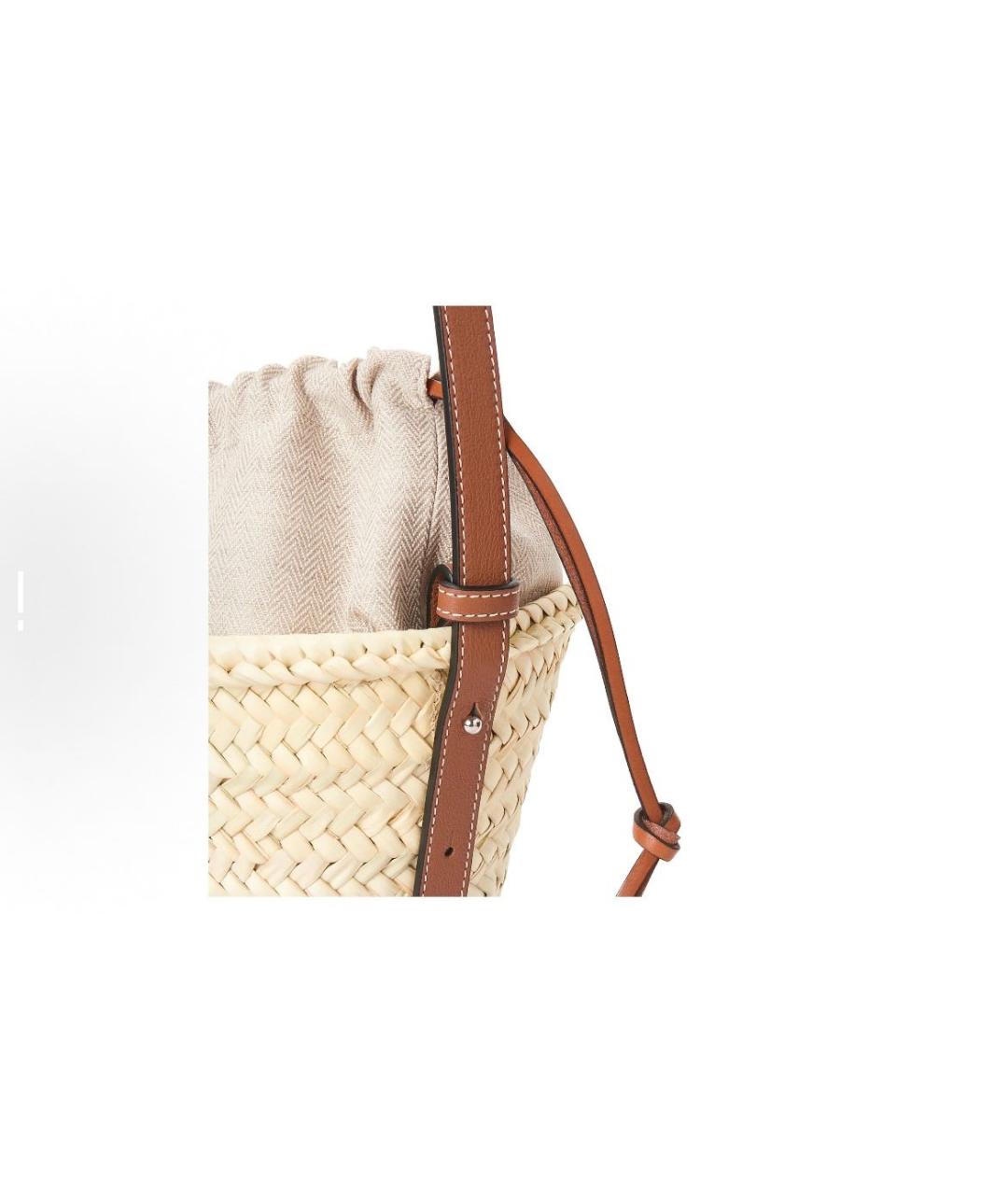 LOEWE Коричневая пелетеная пляжная сумка, фото 5