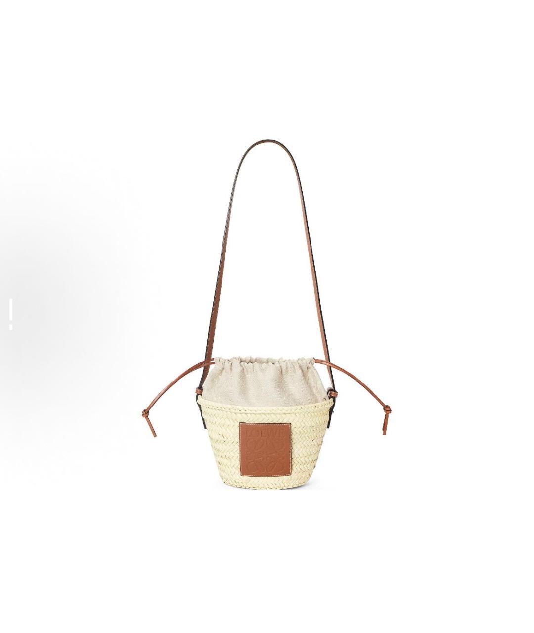 LOEWE Коричневая пелетеная пляжная сумка, фото 2