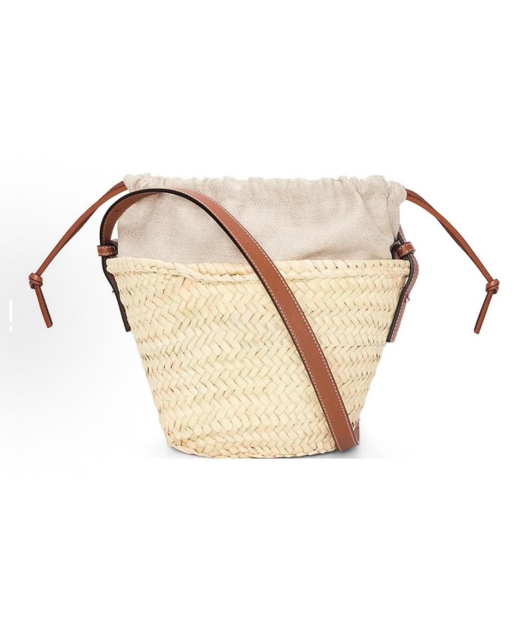 LOEWE Коричневая пелетеная пляжная сумка, фото 4