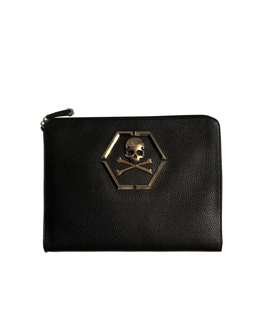 PHILIPP PLEIN Черная кожаная папка для документов, фото 1