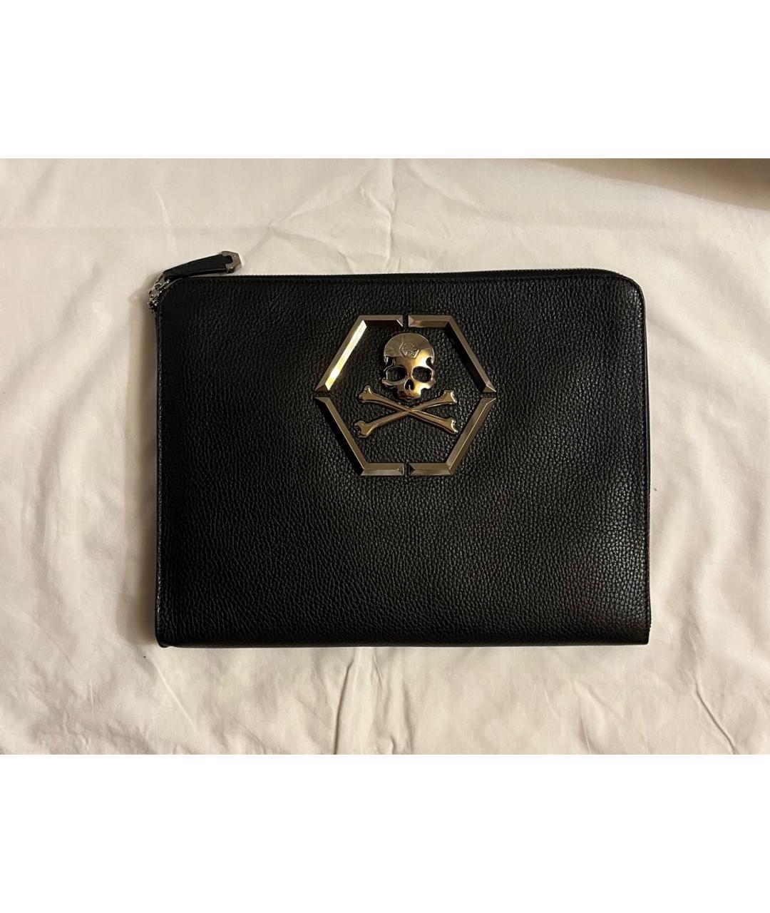 PHILIPP PLEIN Черная кожаная папка для документов, фото 5