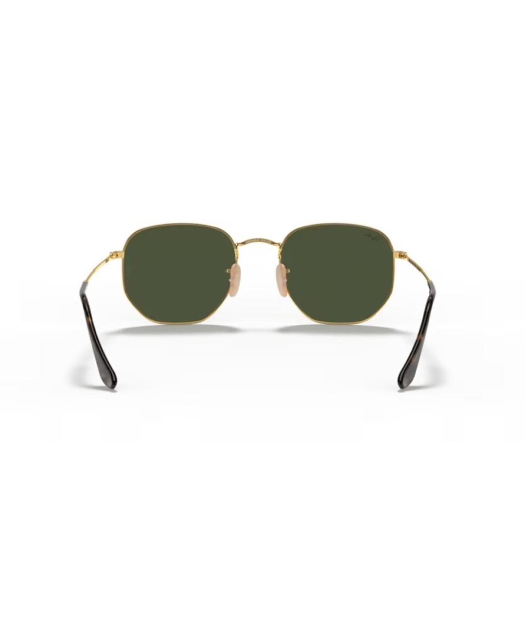 RAY BAN Золотые металлические солнцезащитные очки, фото 7