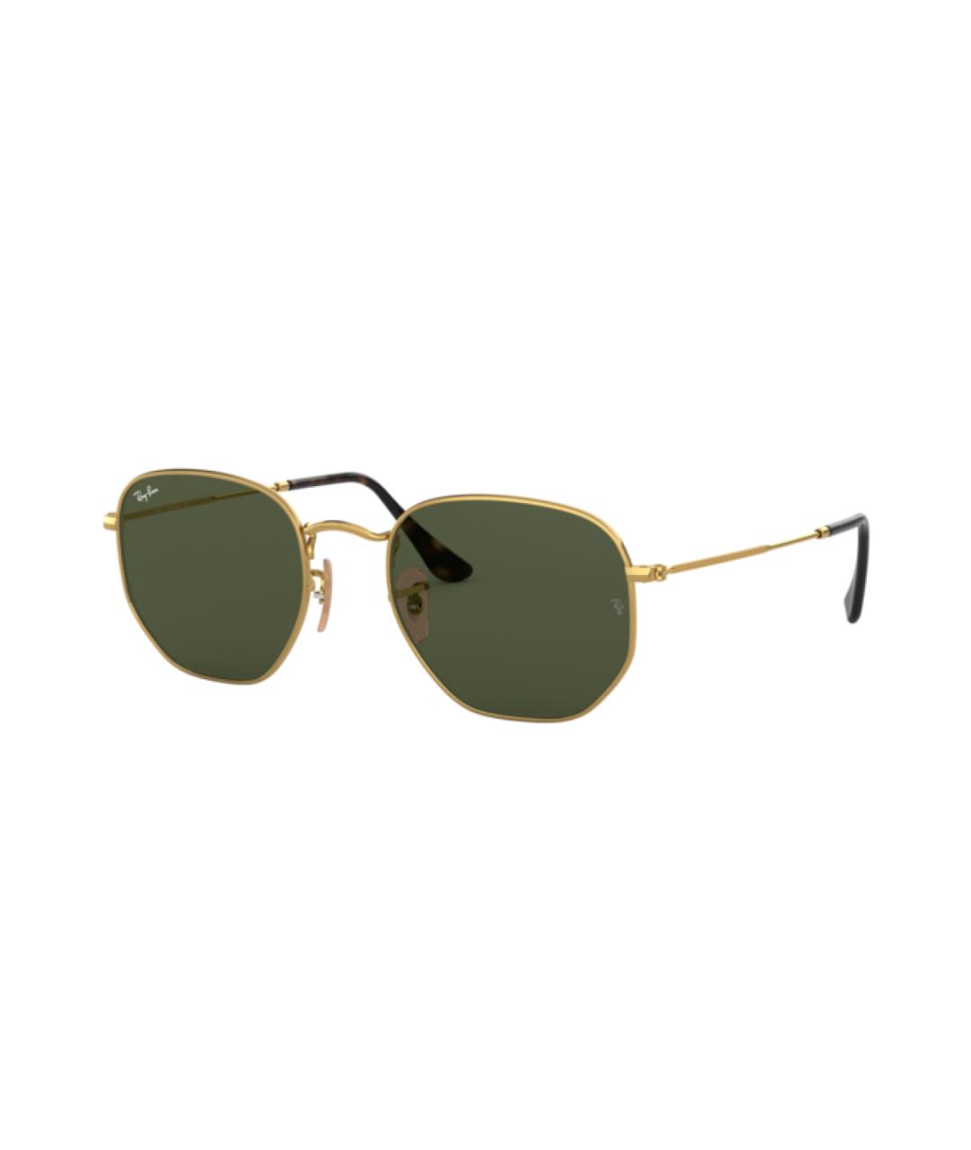 RAY BAN Золотые металлические солнцезащитные очки, фото 1