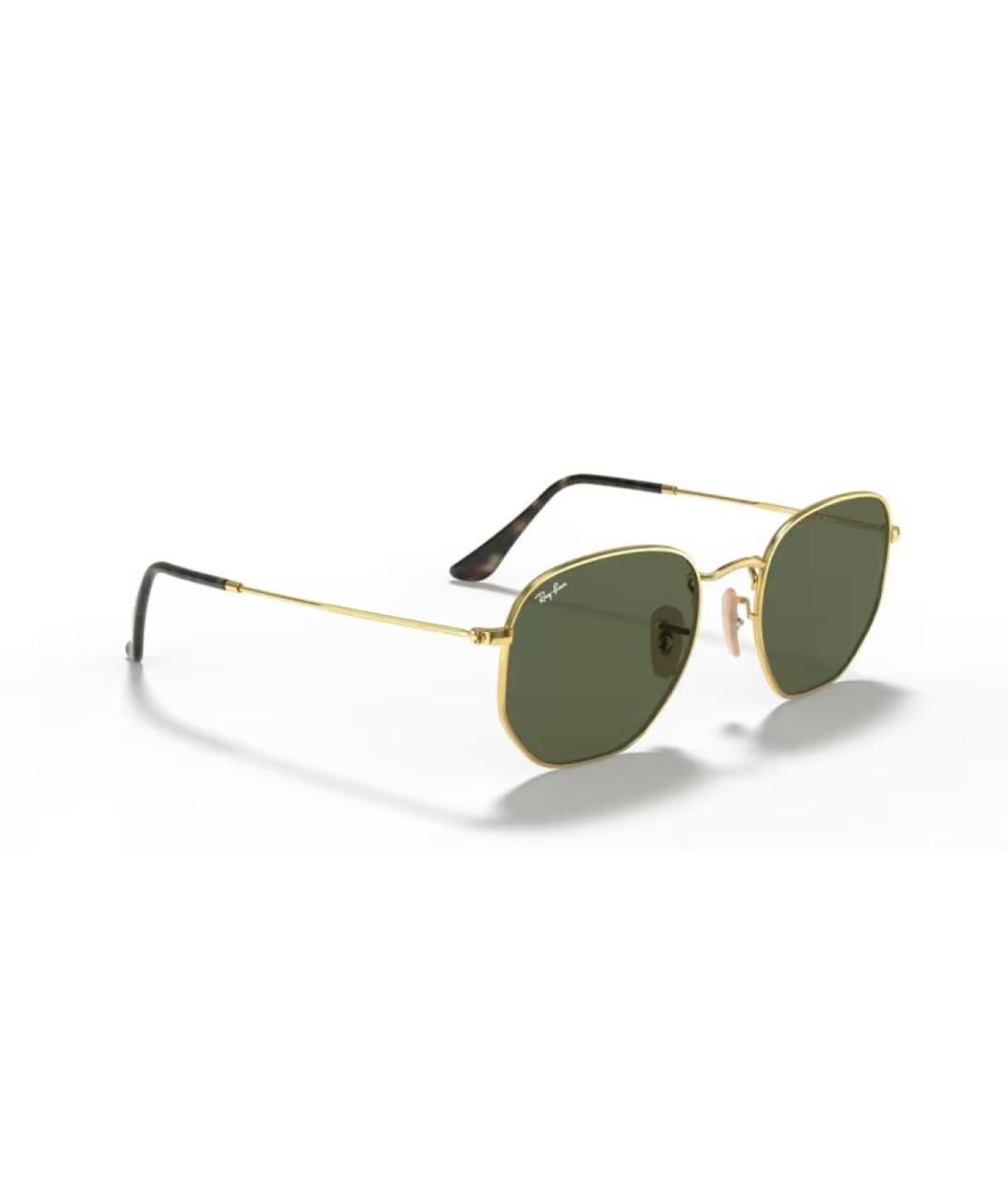 RAY BAN Золотые металлические солнцезащитные очки, фото 6