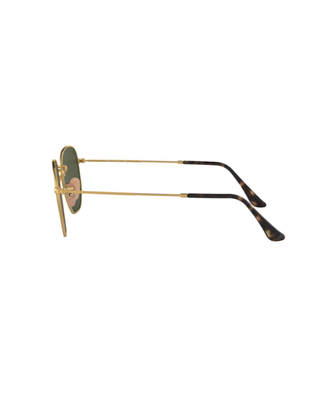 RAY BAN Золотые металлические солнцезащитные очки, фото 3
