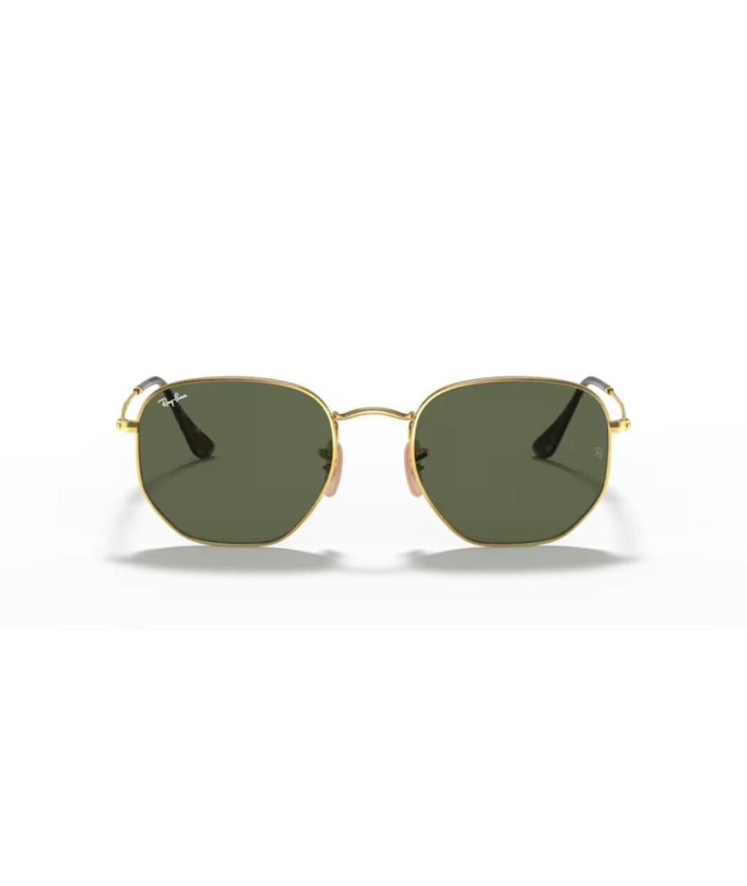 RAY BAN Золотые металлические солнцезащитные очки, фото 2