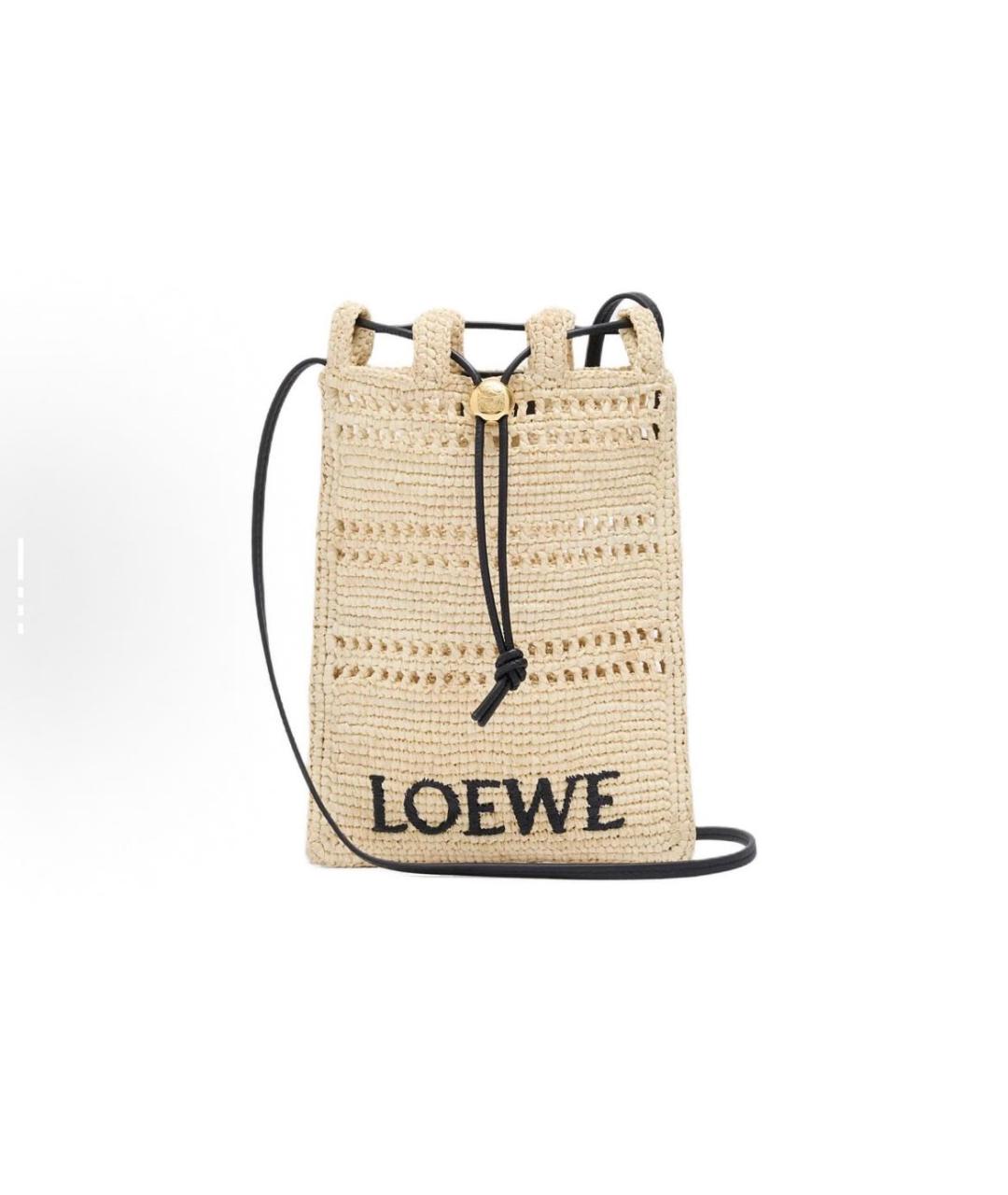 LOEWE Бежевая пелетеная сумка через плечо, фото 6