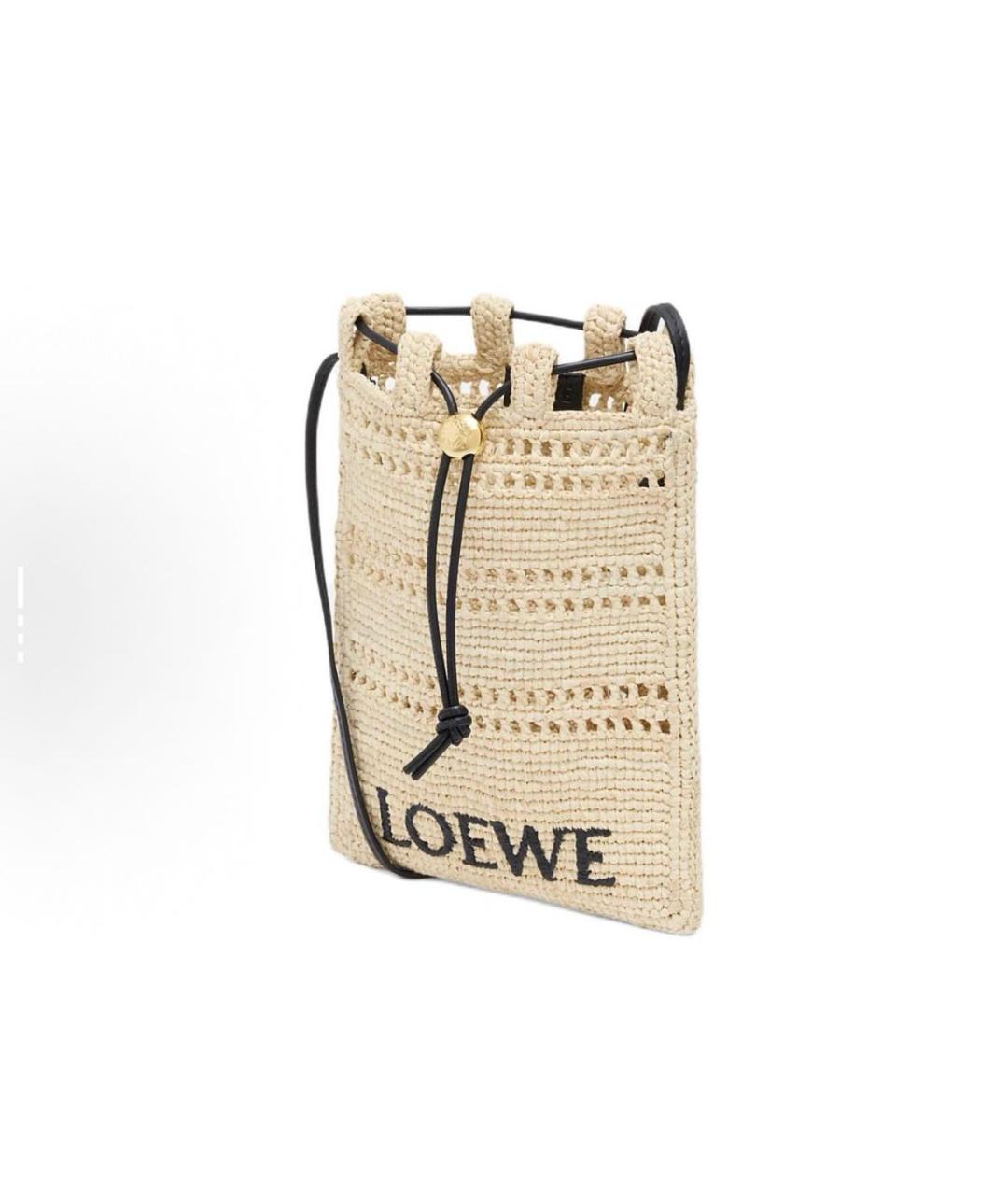 LOEWE Бежевая пелетеная сумка через плечо, фото 3