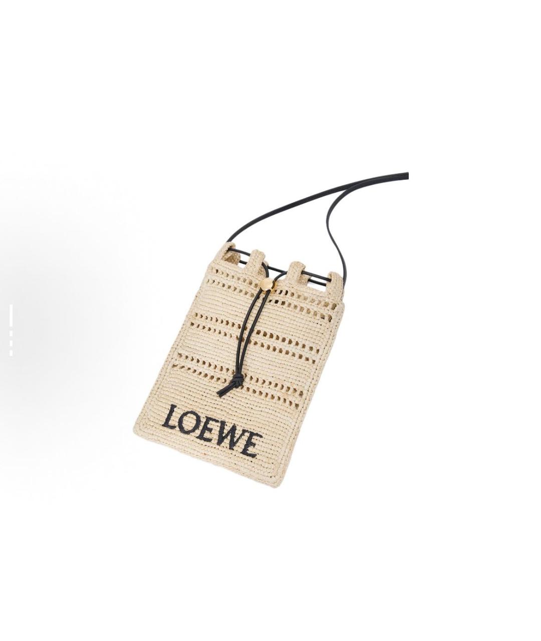 LOEWE Бежевая пелетеная сумка через плечо, фото 4