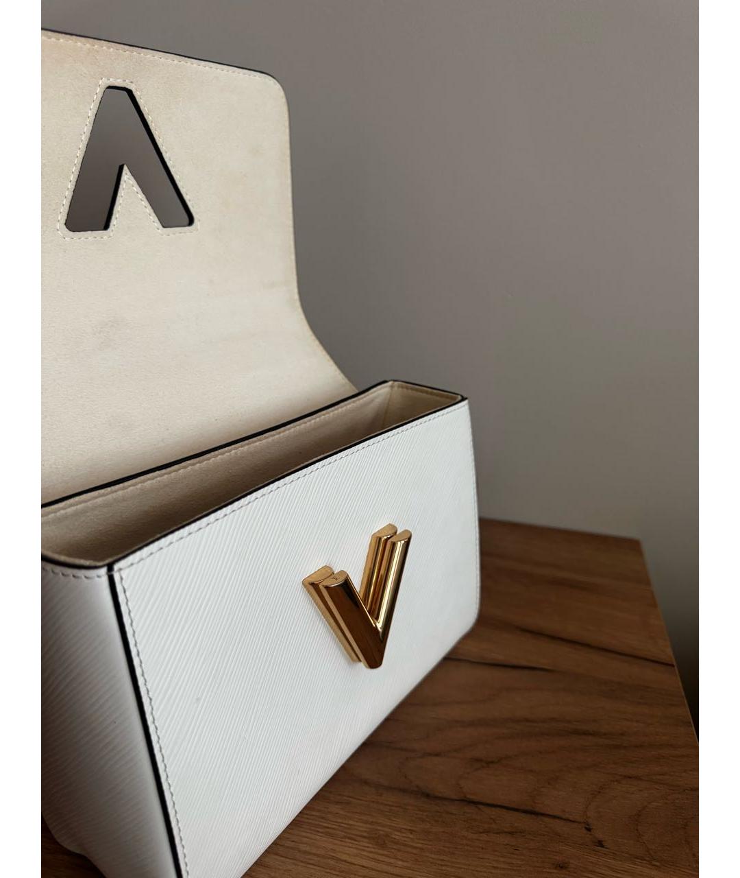 LOUIS VUITTON Белая кожаная сумка через плечо, фото 4