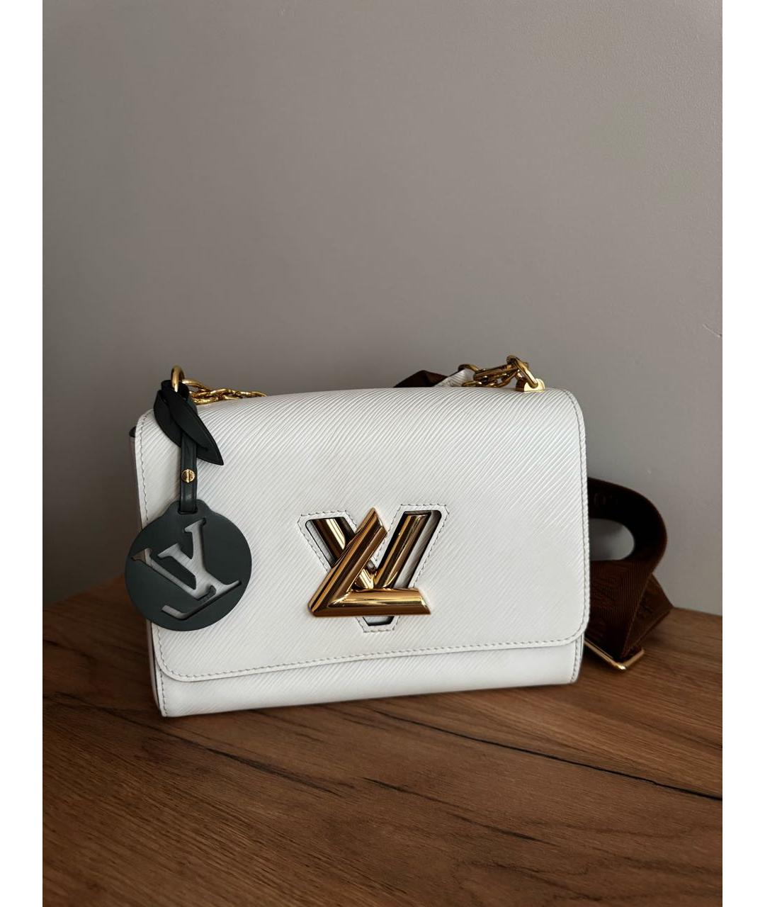 LOUIS VUITTON Белая кожаная сумка через плечо, фото 6