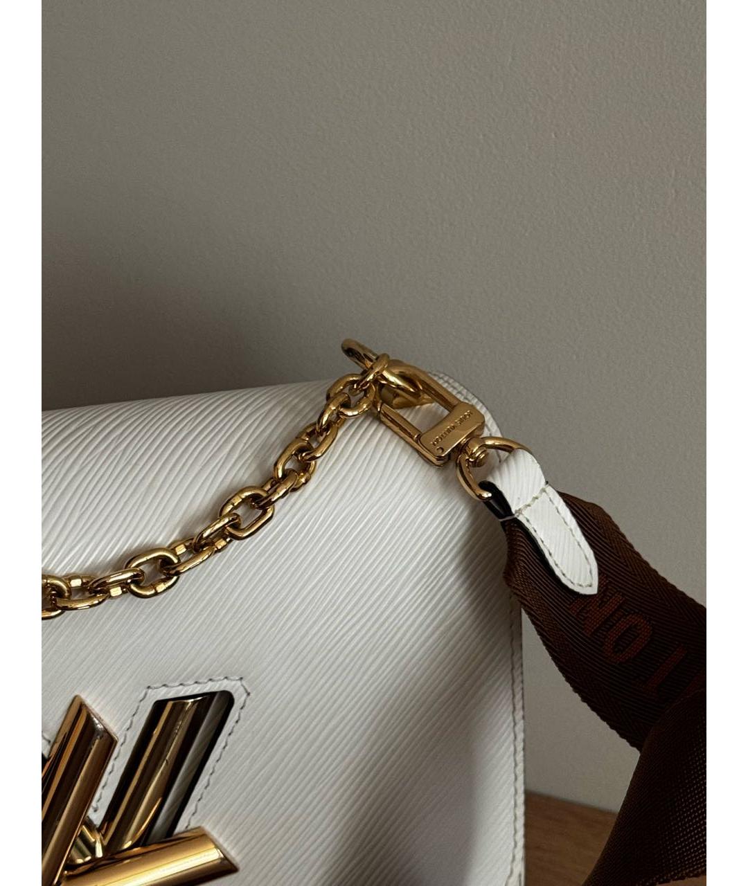 LOUIS VUITTON Белая кожаная сумка через плечо, фото 3