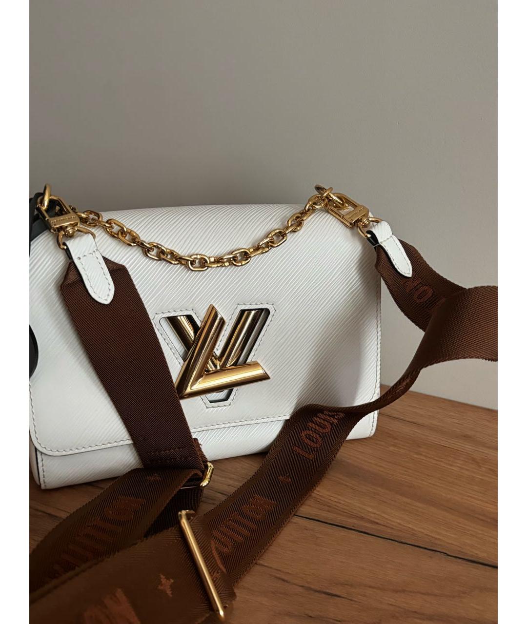 LOUIS VUITTON Белая кожаная сумка через плечо, фото 2