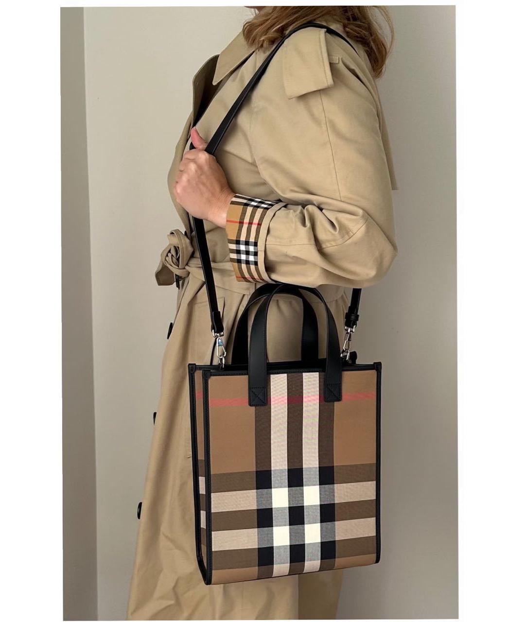 BURBERRY Коричневая сумка тоут, фото 6