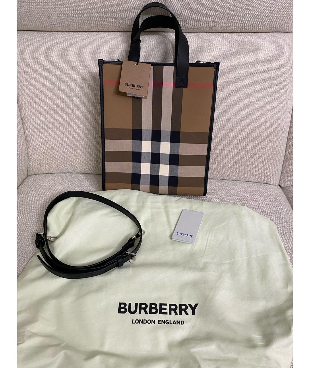 BURBERRY Коричневая сумка тоут, фото 7