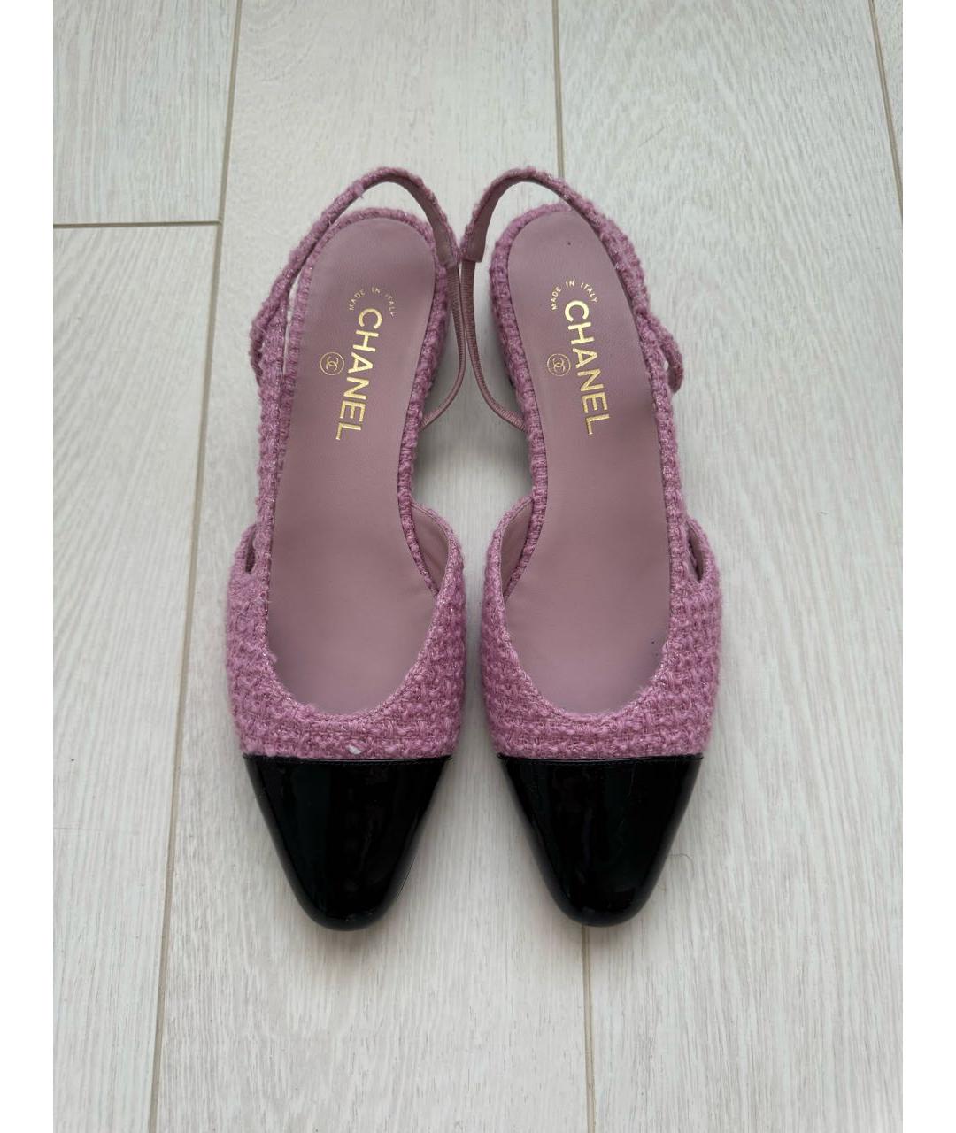CHANEL Розовые текстильные балетки, фото 6