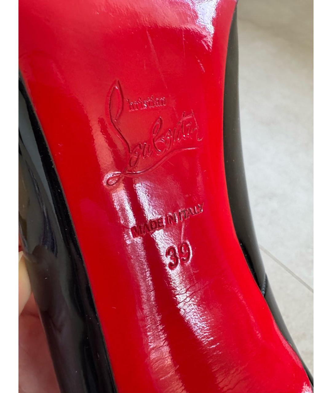 CHRISTIAN LOUBOUTIN Черные туфли из лакированной кожи, фото 6