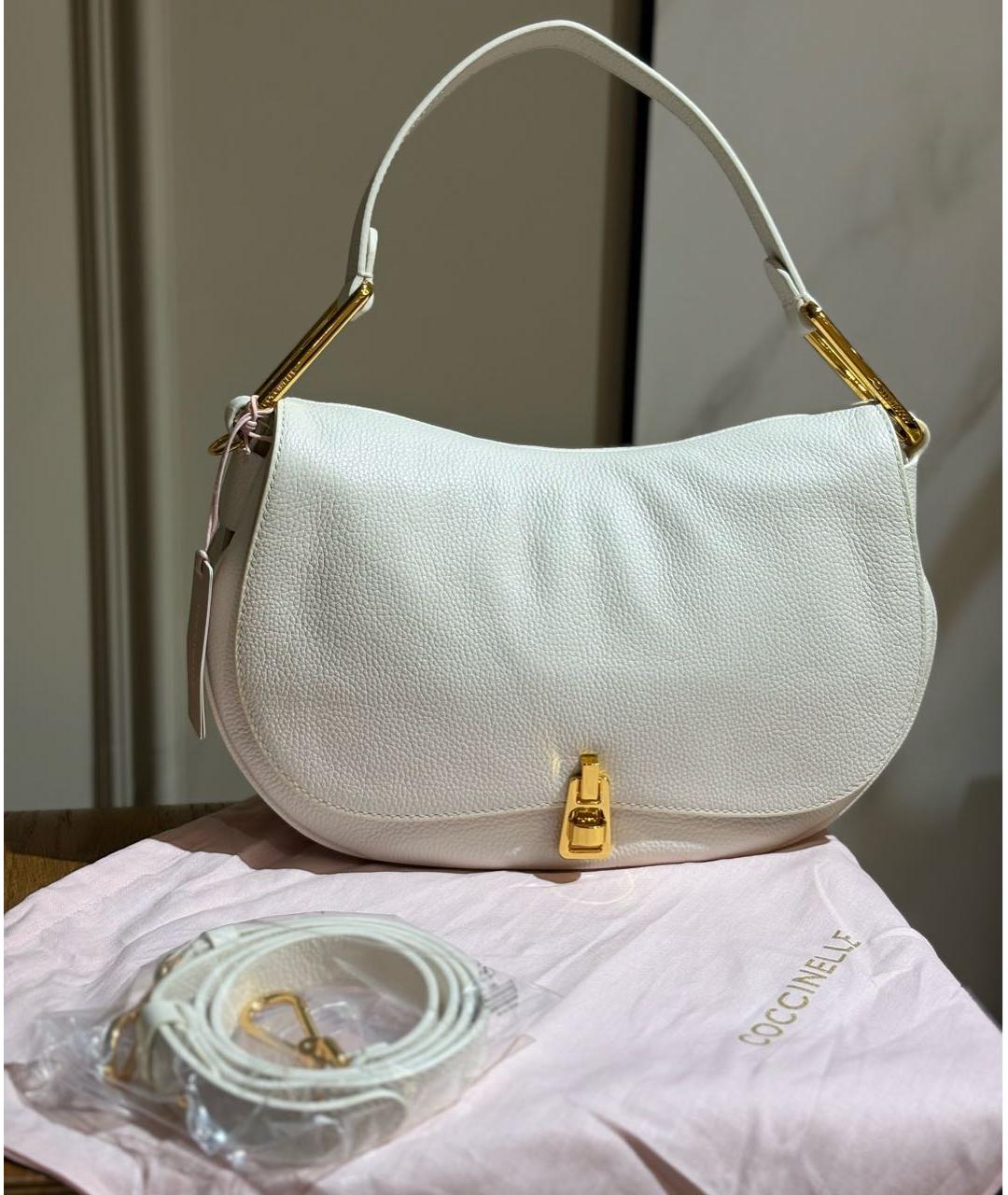 COCCINELLE Белая кожаная сумка через плечо, фото 3