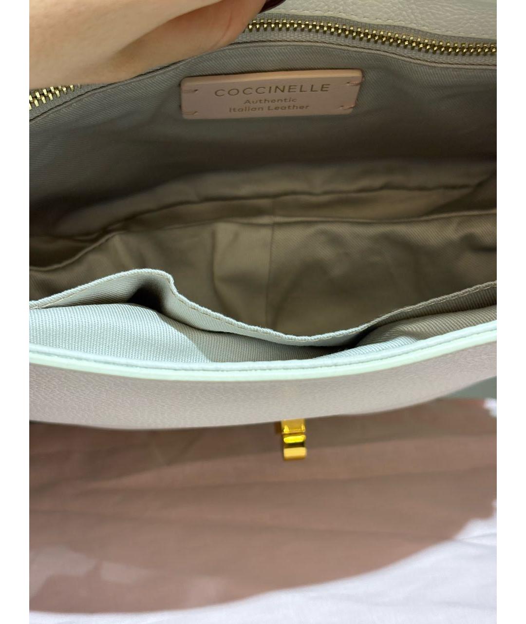 COCCINELLE Белая кожаная сумка через плечо, фото 6