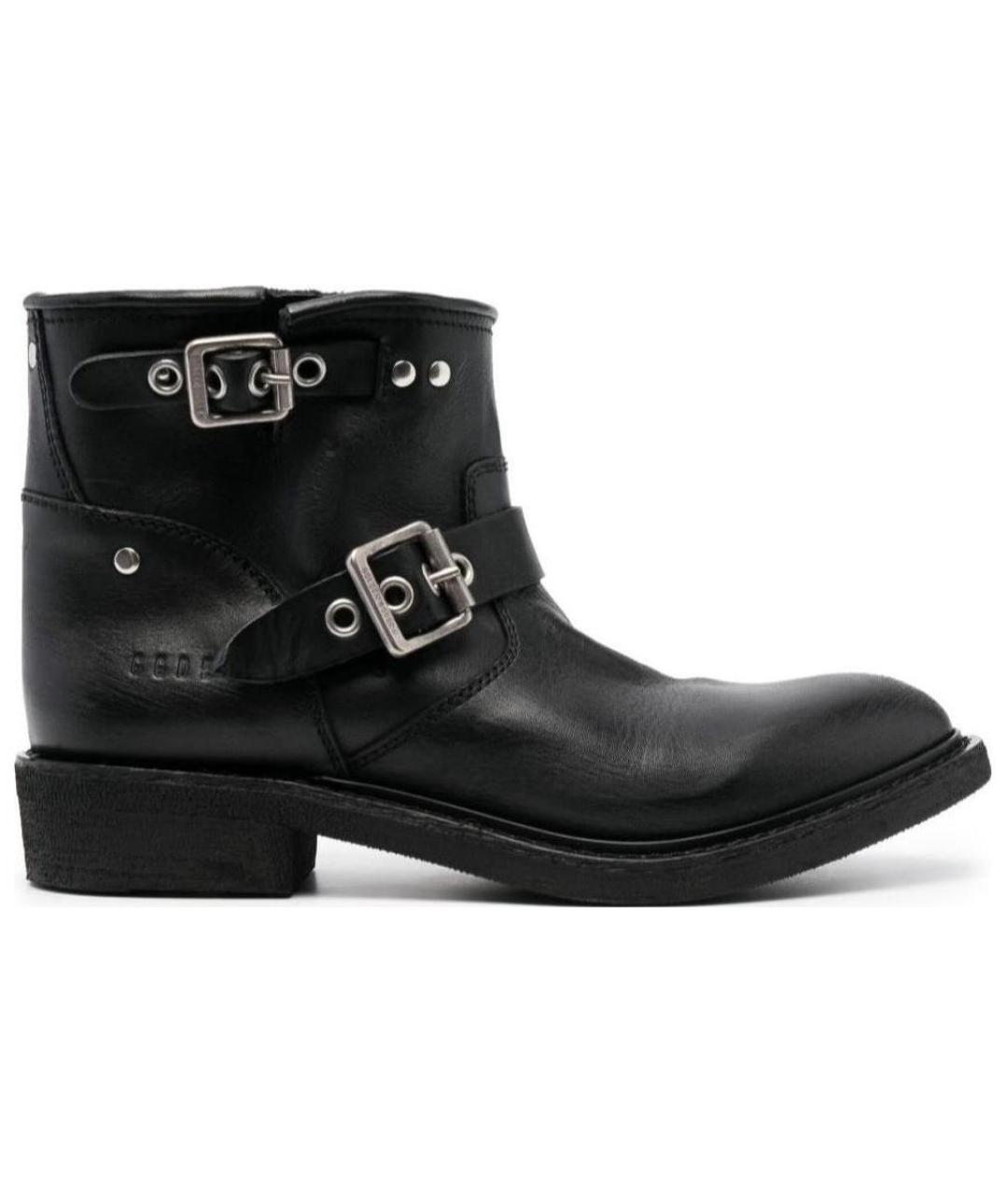 GOLDEN GOOSE DELUXE BRAND Черные кожаные ботильоны, фото 1