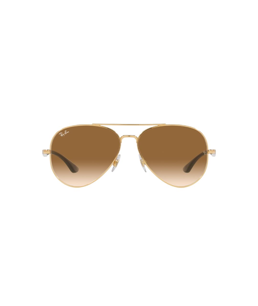 RAY BAN Золотые металлические солнцезащитные очки, фото 2