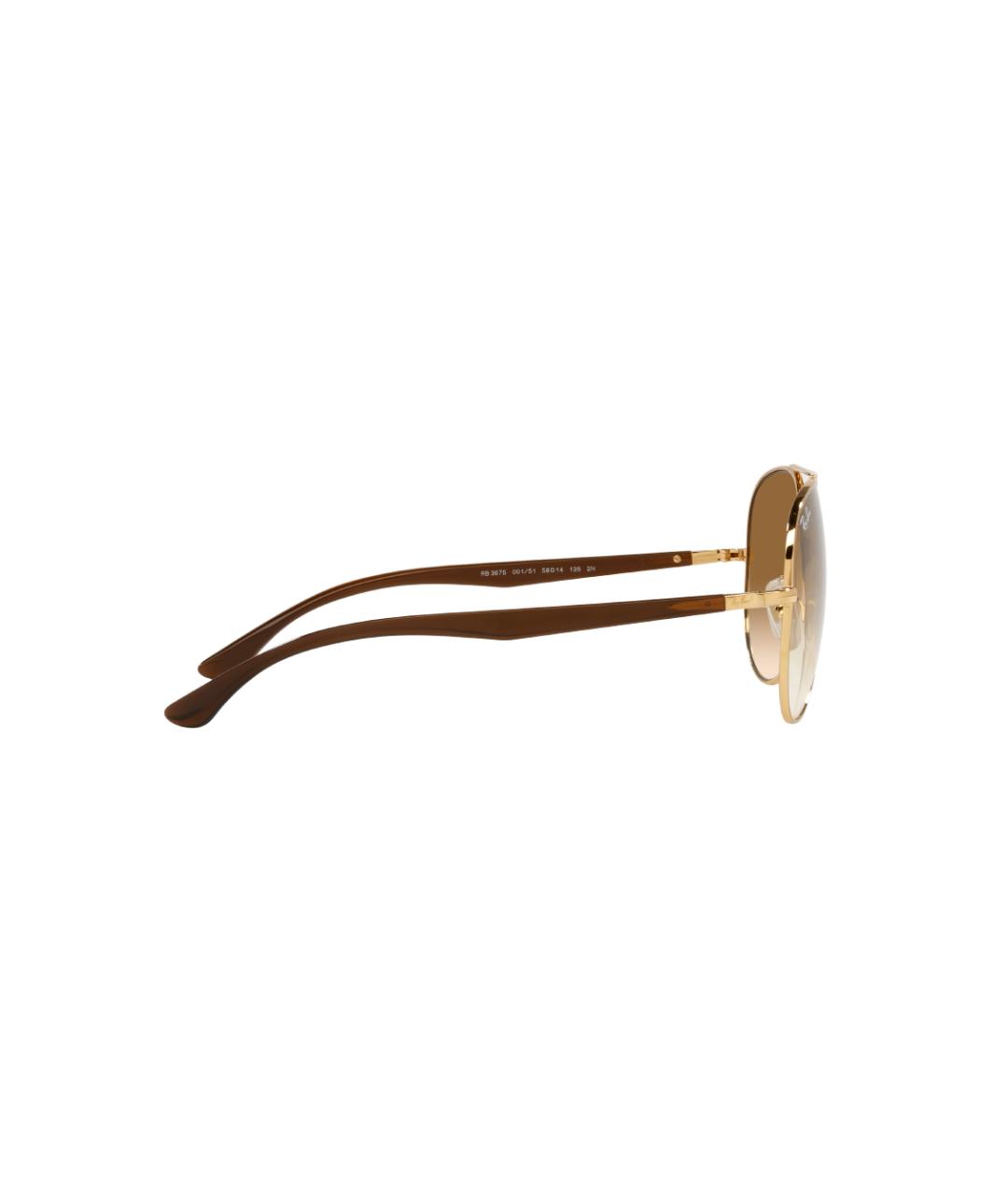 RAY BAN Золотые металлические солнцезащитные очки, фото 3