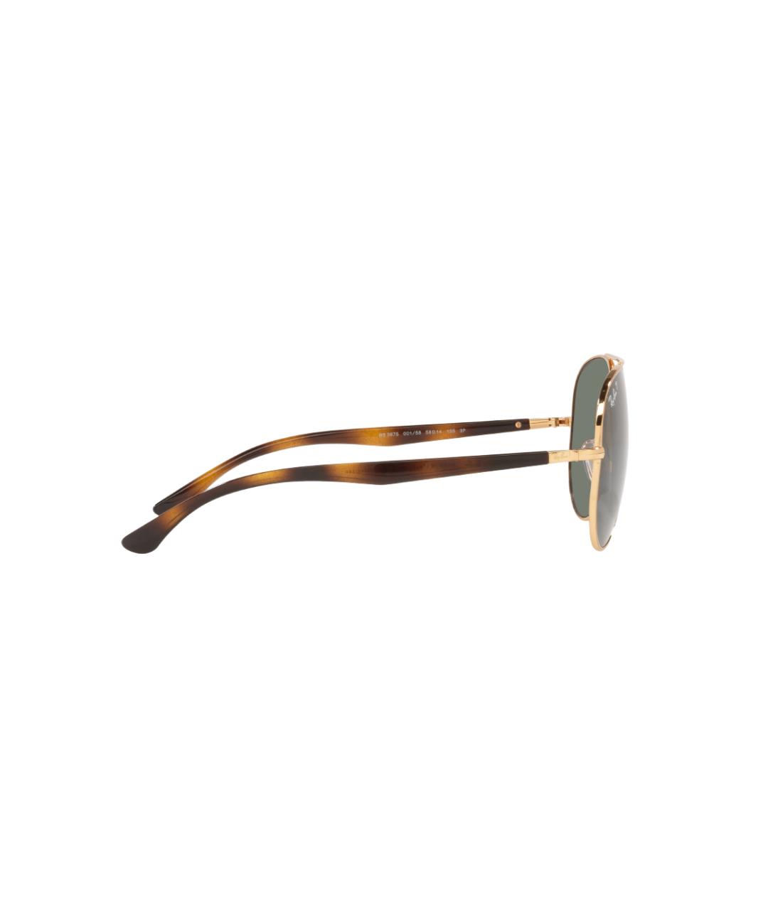 RAY BAN Золотые металлические солнцезащитные очки, фото 3