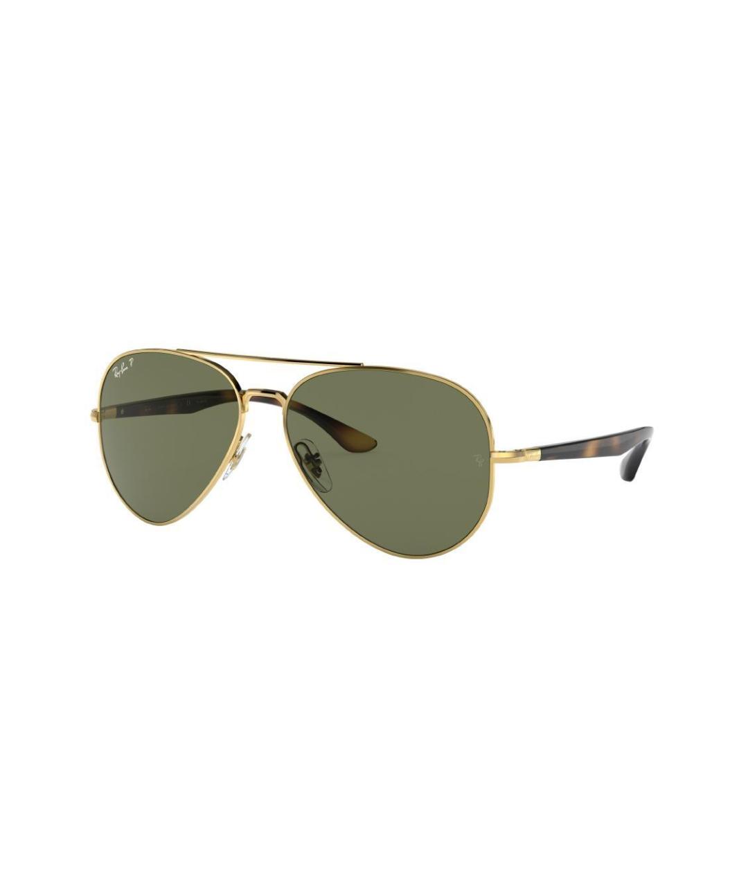RAY BAN Золотые металлические солнцезащитные очки, фото 1