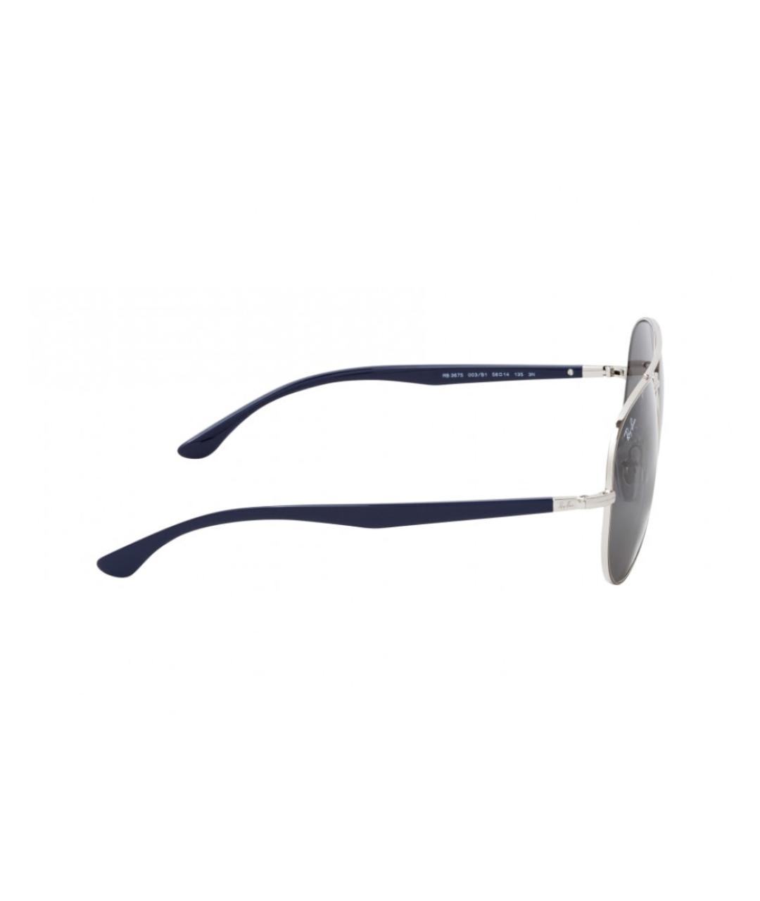 RAY BAN Серебряные металлические солнцезащитные очки, фото 3