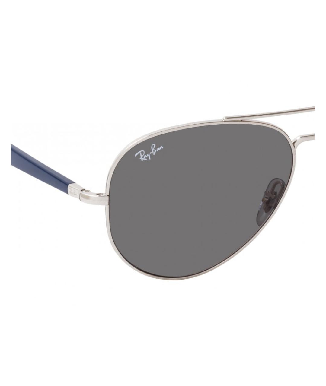 RAY BAN Серебряные металлические солнцезащитные очки, фото 5