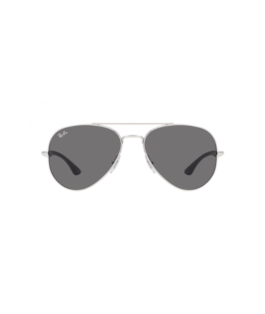 RAY BAN Серебряные металлические солнцезащитные очки, фото 2