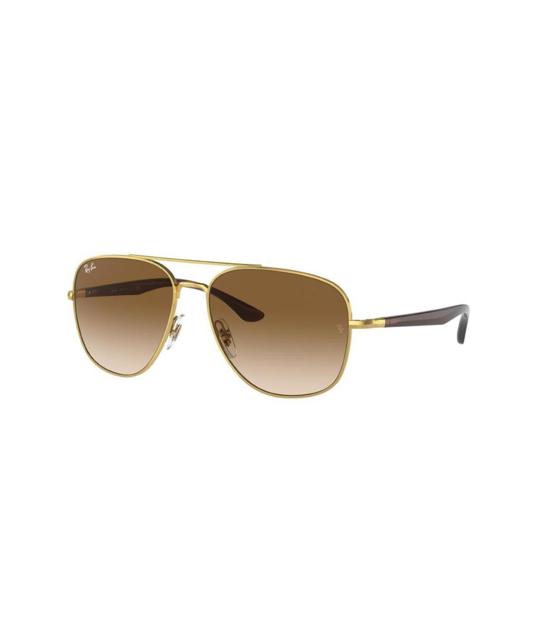 RAY BAN Золотые металлические солнцезащитные очки, фото 1