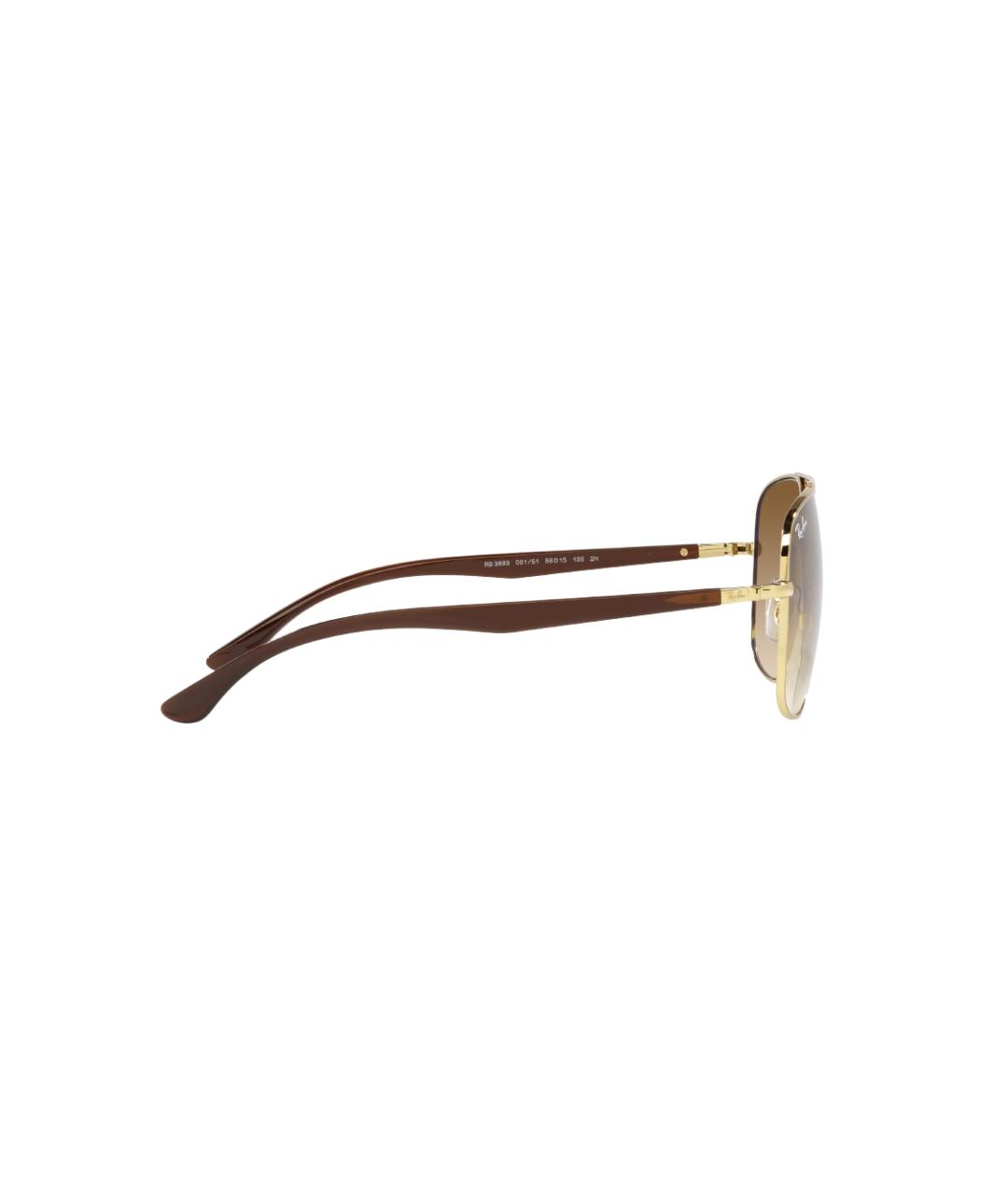 RAY BAN Золотые металлические солнцезащитные очки, фото 3