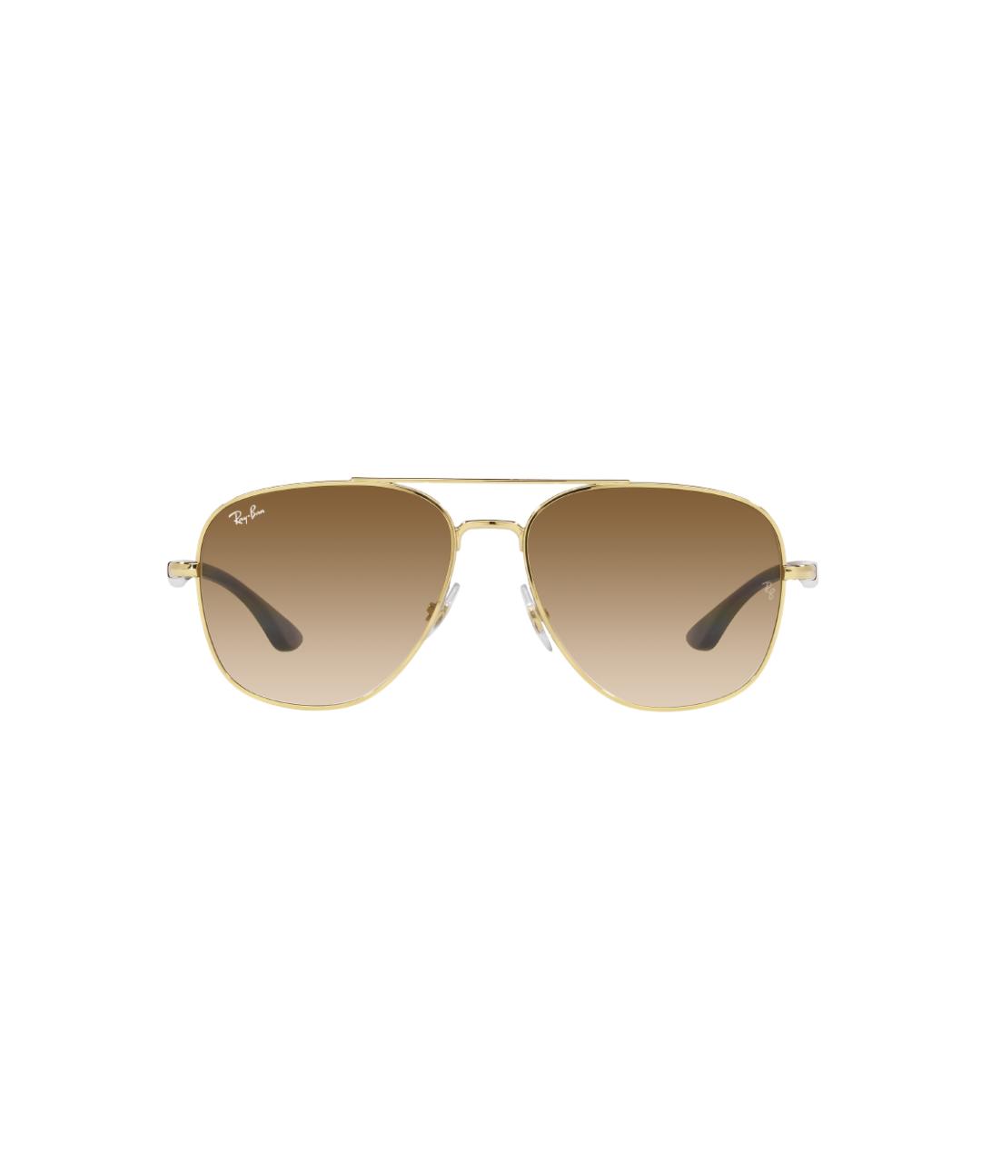 RAY BAN Золотые металлические солнцезащитные очки, фото 2