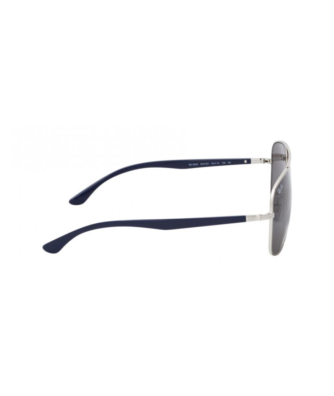 RAY BAN Серебряные металлические солнцезащитные очки, фото 3