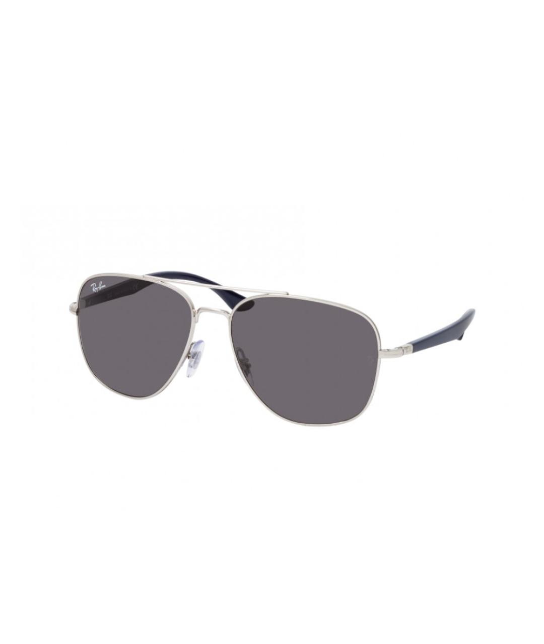 RAY BAN Серебряные металлические солнцезащитные очки, фото 1